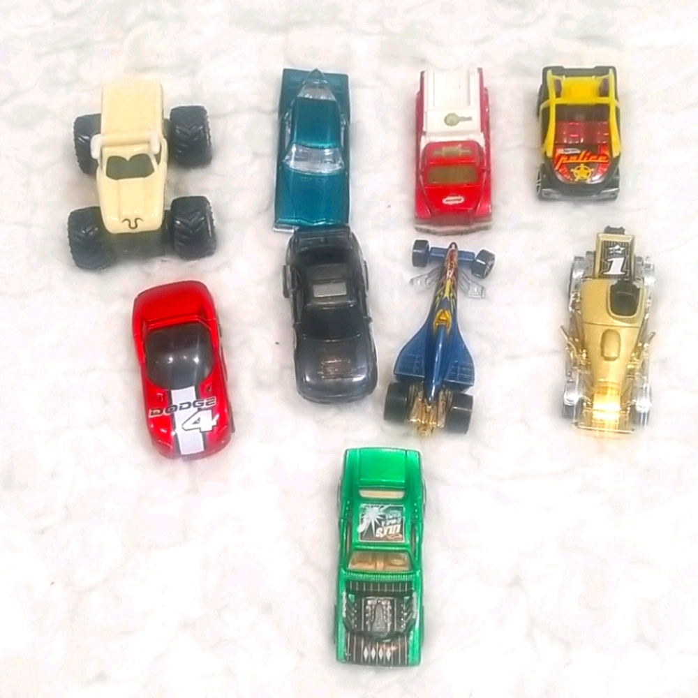 Bundle of 9 Mixed collection Cars, race, Tractor